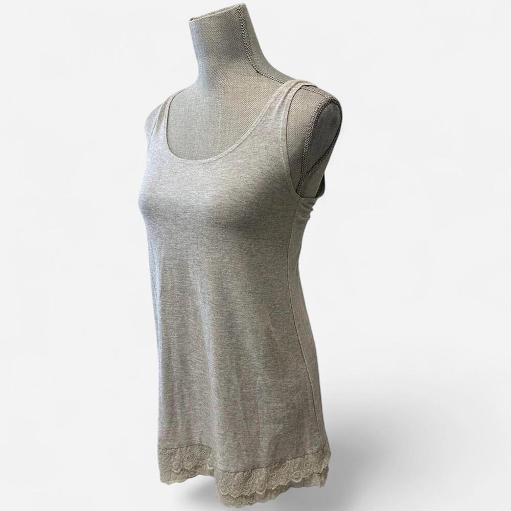 VTG Y2K Only Hearts lace trim tank top heather grey medium Anthropologie ballet
